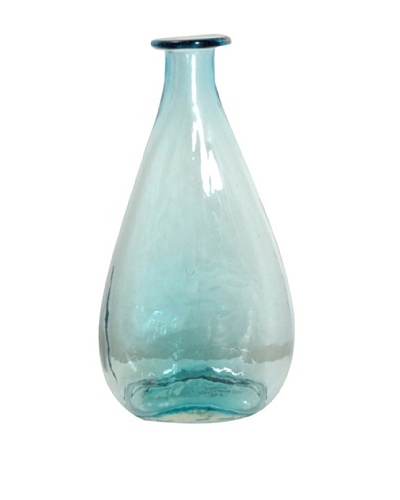 Worldly Goods Marlene Mouth Blown Large Glass Bottle, Sky