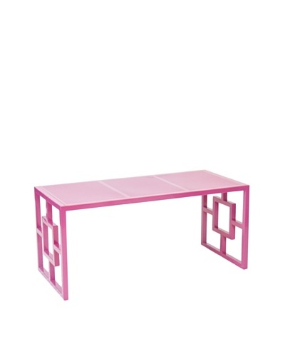 World's Away Charleston Outdoor/Indoor Bench [Pink]