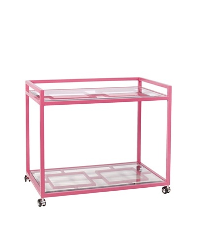 World's Away Hampton Outdoor/Indoor Bar Cart [Pink]