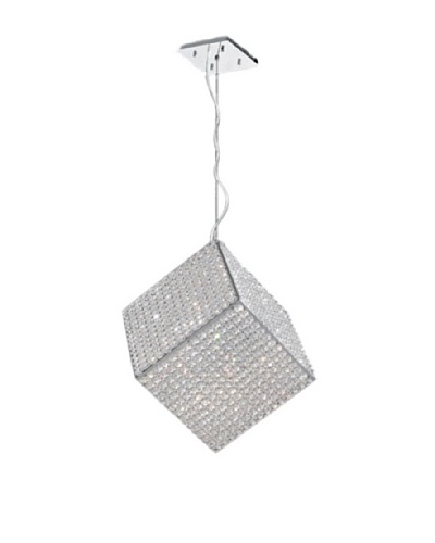 Worldwide Lighting Cube Pendant, Chrome, 12