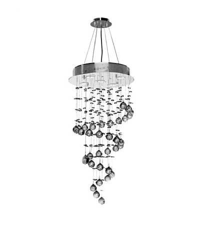 Worldwide Lighting Helix Flush or Suspension Mount Chandelier, Chrome