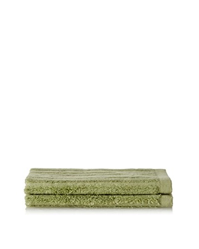 Yala BambooDreams Set of 2 Ribbed Washcloths, Green Tea