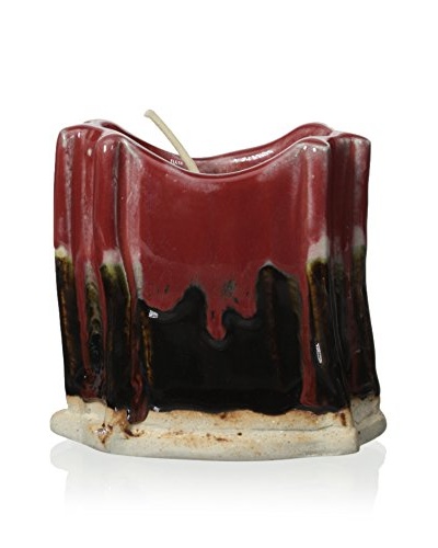 Yumscents 6-Oz. Melting Wax Soy Candle In Hand-Crafted Stoneware Pottery, Brown/Red