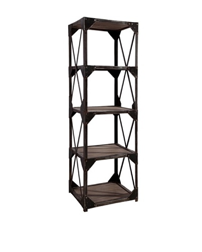 Zalva Medium Wood and Wrought Iron Shelving Unit, Reclaimed WoodAs You See