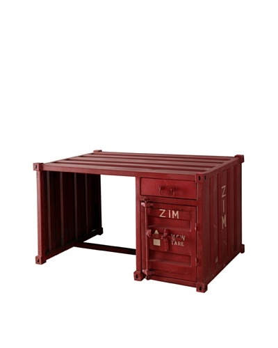 Zalva Industrial Desk, Antique RedAs You See