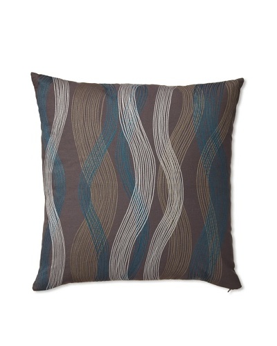 Zalva Seego Charcoal Decorative Pillow, Grey/Blue/Cream, 20 x 20