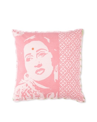 Zalva Bollywood Pillow, Coral, 18″ x 18