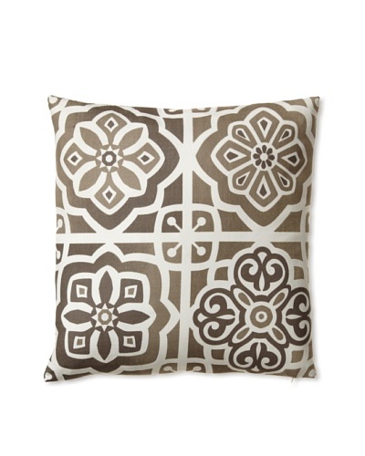 Zalva Paros Natural Decorative Pillow, Mocha/Taupe, 16 x 16