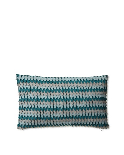 Zalva Nikos Ice Decorative Pillow, Teal/Cream/Aqua, 12″ x 20″