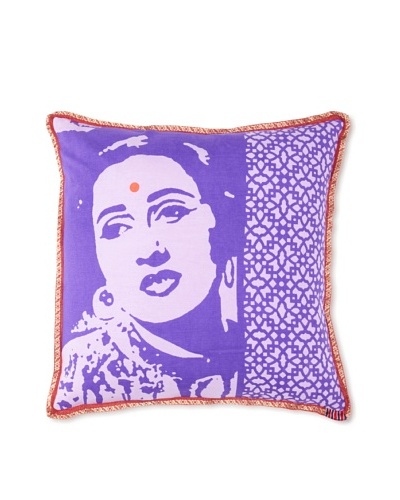 Zalva Bollywood Pillow, Purple, 18 x 18