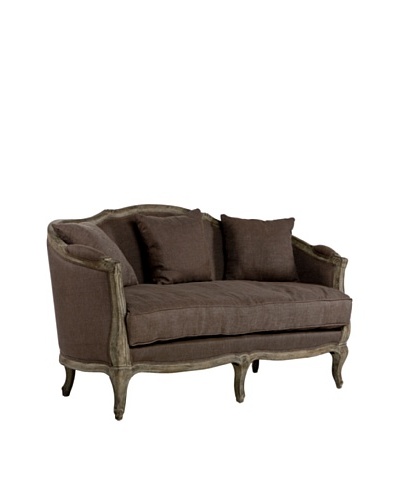 Zentique Maison Settee, Aubergine/Limed Grey