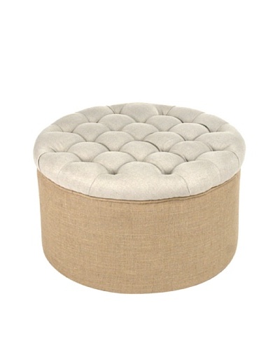 Zentique Round Ottoman, Natural