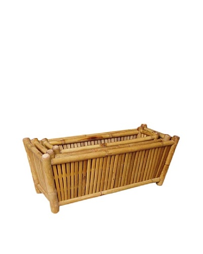 ZEW, Inc. Outdoor Bamboo Rectangular planters set of 3 nested