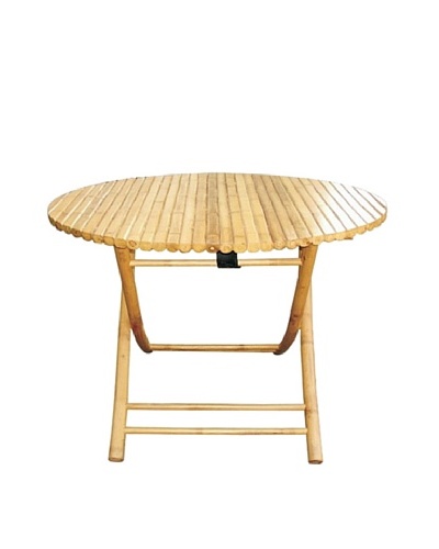 ZEW, Inc. Outdoor Bamboo Round Folding Bistro Table