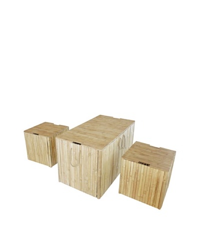 ZEW, Inc. Set of 3 Outdoor Bamboo Trunks