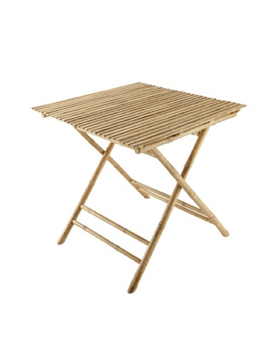 ZEW, Inc. Outdoor Bamboo Collapsible Square Table