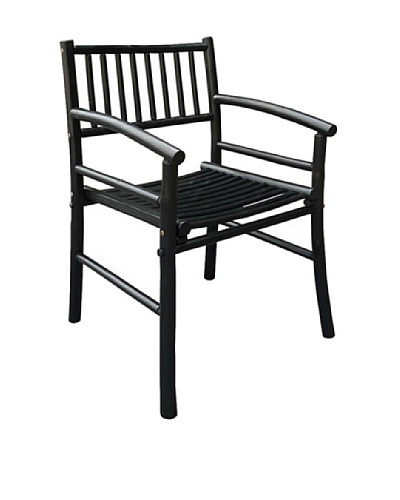 ZEW, Inc. Indoor Bamboo Armchair, Black