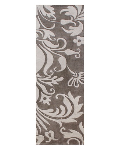 Znz Rugs Gallery Alliyah Rug, Light Grey/Dark Grey, 2' x 8' Runner