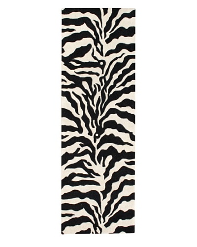 Znz Rugs Gallery Alliyah Rug, Vanilla/Off-White/Black, 3' x 10'