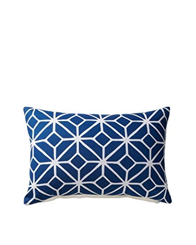 Geometric Rectangular Throw Pillow, Navy/White