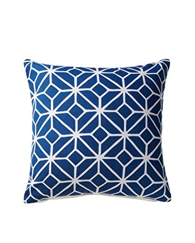 Geometric Square Throw Pillow, Navy/White