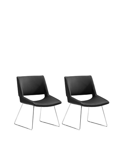 Zuo Set of 2 Von Dining Chairs [Black]