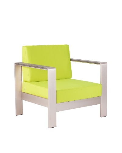 Zuo Outdoor Cosmopolitan Armchair with Cushions, Green