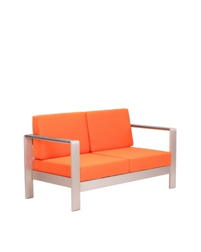 Zuo Outdoor Cosmopolitan Sofa with Cushions, Orange