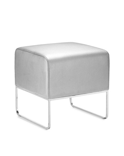 Zuo Plush Ottoman [Silver]