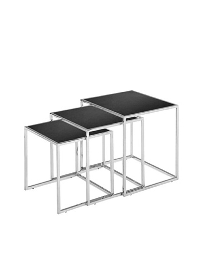 Zuo Pasos Nesting Table, Black/Chrome