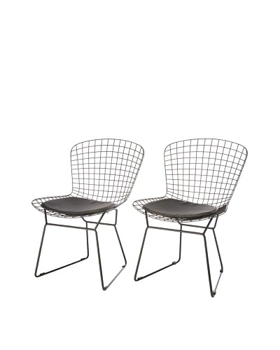 Zuo Set of 2 Wire Dining Chairs, Black