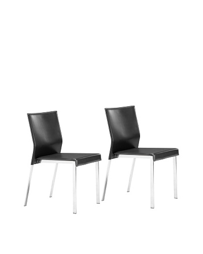 Zuo Modern Set of 2 Boxter Dining Chairs, Black